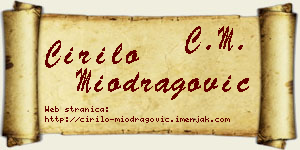 Ćirilo Miodragović vizit kartica